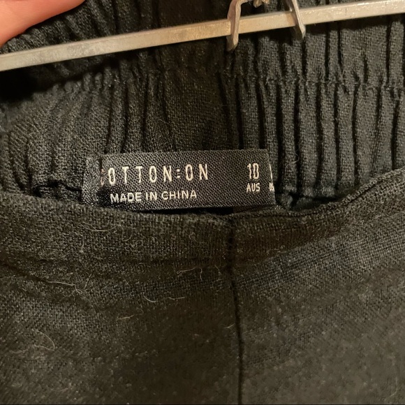 Cotton On Linen Style Black Wide-Leg Pants - size 10 - Picture 3 of 7